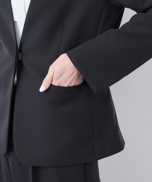 ROPE' PICNIC(ロペピクニック)の「360°ウルトラストレッチ ノーカラージャケット/UVカット・花粉ガード・セットアップ対応(ノーカラージャケット・レディース・ネイビー/ブラック/イエロー系その他3/グレー系その他・36/38/40/42/34)」の16枚目の写真