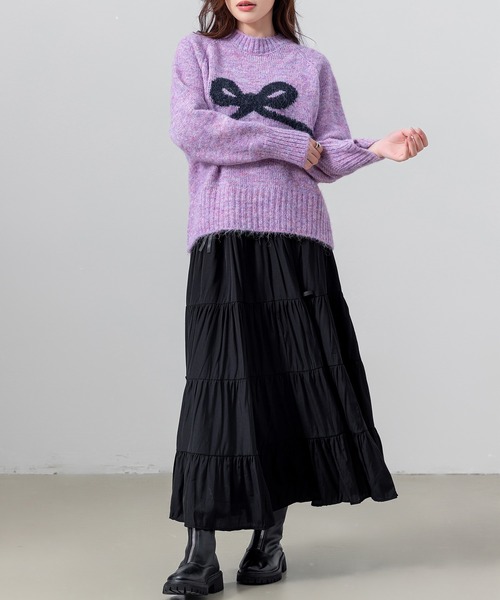 DAY CLOSET(デイ クローゼット)の「【ロング丈/透け防止のペチコート付き】バレエコアルックリボンティアードスカート レディース(スカート・レディース・ホワイト/ブラック・FREE)」の15枚目の写真