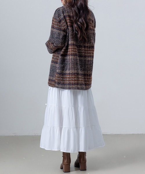 DAY CLOSET(デイ クローゼット)の「【ロング丈/透け防止のペチコート付き】バレエコアルックリボンティアードスカート レディース(スカート・レディース・ホワイト/ブラック・FREE)」の7枚目の写真