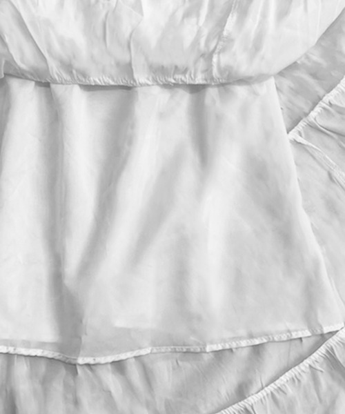 DAY CLOSET(デイ クローゼット)の「【ロング丈/透け防止のペチコート付き】バレエコアルックリボンティアードスカート レディース(スカート・レディース・ホワイト/ブラック・FREE)」の12枚目の写真