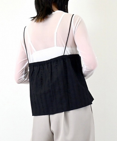 STYLEBLOCK（スタイルブロック）の「綿レースキャミソール（シャツ/ブラウス・レディース・ホワイト/アイボリー/ブラック・M）」の7枚目の写真