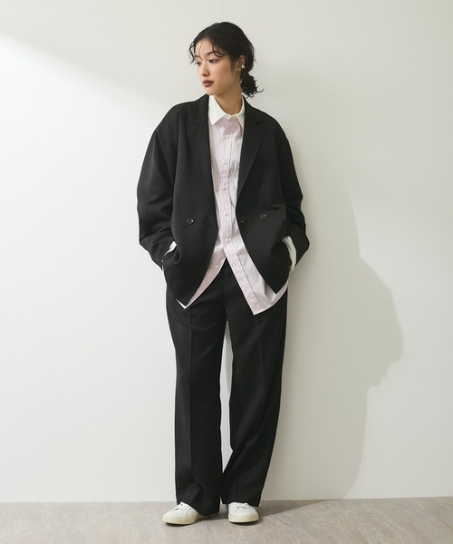 ADAM ET ROPE'（アダムエロペ）の「【ZOZO限定】ルーズシャツジャケット≪Made by ZOZO≫（テーラードジャケット・レディース・ブラウン/ブラック/ブラウン系その他・FREE）」の5枚目の写真