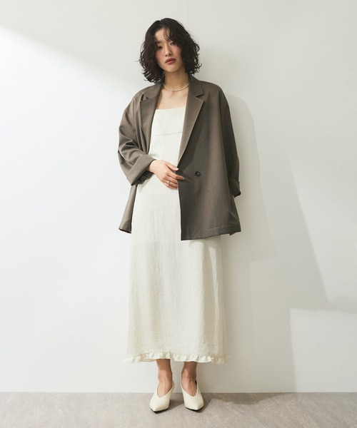 ADAM ET ROPE'（アダムエロペ）の「【ZOZO限定】ルーズシャツジャケット≪Made by ZOZO≫（テーラードジャケット・レディース・ブラウン/ブラック/ブラウン系その他・FREE）」の8枚目の写真