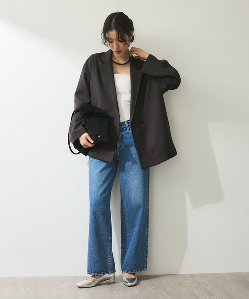 ADAM ET ROPE'（アダムエロペ）の「【ZOZO限定】ルーズシャツジャケット≪Made by ZOZO≫（テーラードジャケット・レディース・ブラウン/ブラック/ブラウン系その他・FREE）」の10枚目の写真