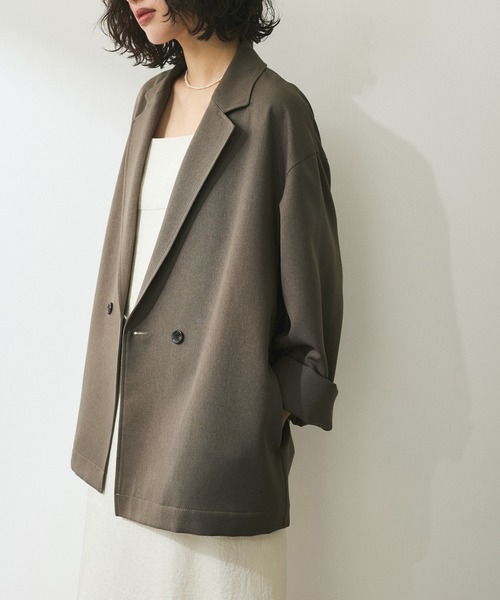 ADAM ET ROPE'（アダムエロペ）の「【ZOZO限定】ルーズシャツジャケット≪Made by ZOZO≫（テーラードジャケット・レディース・ブラウン/ブラック/ブラウン系その他・FREE）」の17枚目の写真