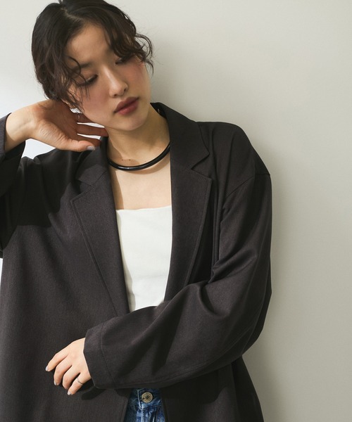 ADAM ET ROPE'（アダムエロペ）の「【ZOZO限定】ルーズシャツジャケット≪Made by ZOZO≫（テーラードジャケット・レディース・ブラウン/ブラック/ブラウン系その他・FREE）」の22枚目の写真