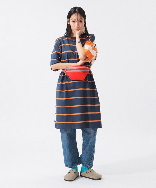 Champion（チャンピオン）の「【別注】Champion / ボーダー クレイジー ワンピース（ワンピース・レディース・ネイビー/ピンク・S）」の14枚目の写真