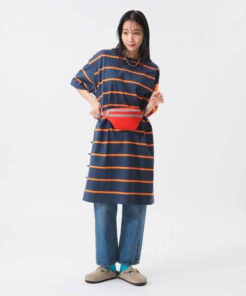 Champion（チャンピオン）の「【別注】Champion / ボーダー クレイジー ワンピース（ワンピース・レディース・ネイビー/ピンク・S）」の16枚目の写真