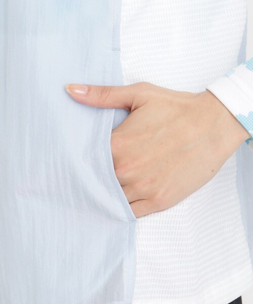 adabat（アダバット）の「撥水加工 シアーワッシャージップアップベスト（ベスト・レディース・サックスブルー/ピンク・42/40/38）」の8枚目の写真