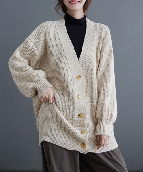 Miniministore(ミニミニストア)の「ニットカーディガン レディース アウター(カーディガン/ボレロ・レディース・グレー/ブラウン/ベージュ・FREE)」の7枚目の写真