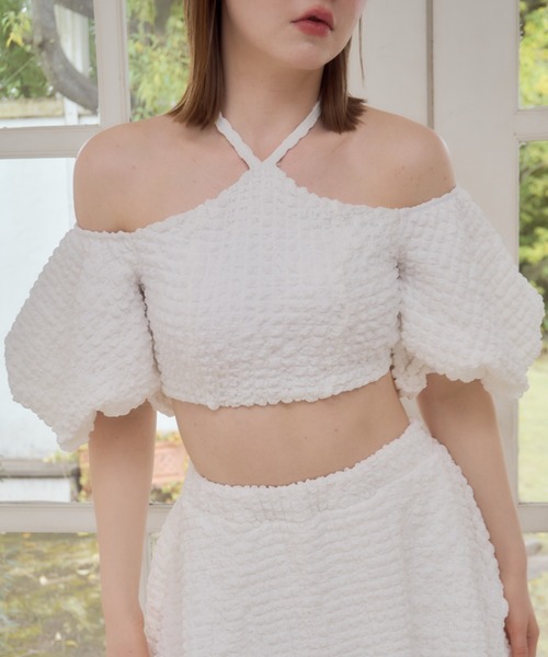 mellowneon（メロウネオン）の「2wayパフスリーブ水着（水着・レディース・ブラック/アイボリー・FREE）」の20枚目の写真