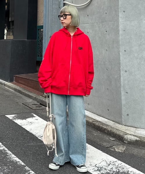 SOUNDSGOOOOD（サウンズグッド）の「【SOUNDS GOOOOD / サウンズグッド】アソートプリントZIPパーカー（パーカー・メンズ・レッド/ライトグレー・ONE SIZE）」の21枚目の写真