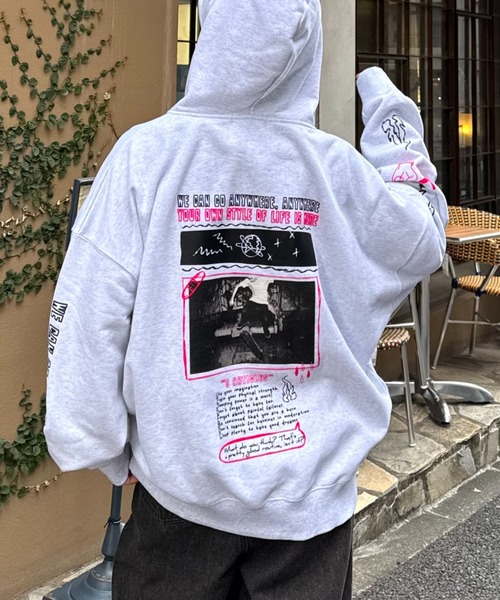 SOUNDSGOOOOD（サウンズグッド）の「【SOUNDS GOOOOD / サウンズグッド】アソートプリントZIPパーカー（パーカー・メンズ・レッド/ライトグレー・ONE SIZE）」の5枚目の写真