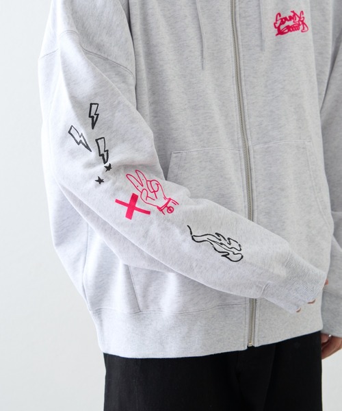 SOUNDSGOOOOD（サウンズグッド）の「【SOUNDS GOOOOD / サウンズグッド】アソートプリントZIPパーカー（パーカー・メンズ・レッド/ライトグレー・ONE SIZE）」の9枚目の写真