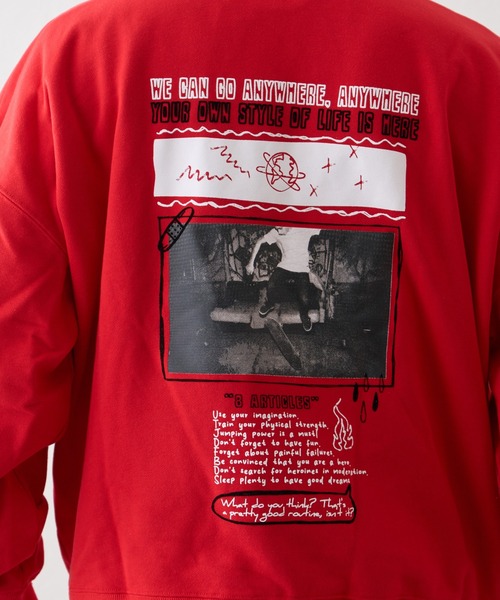 SOUNDSGOOOOD（サウンズグッド）の「【SOUNDS GOOOOD / サウンズグッド】アソートプリントZIPパーカー（パーカー・メンズ・レッド/ライトグレー・ONE SIZE）」の13枚目の写真