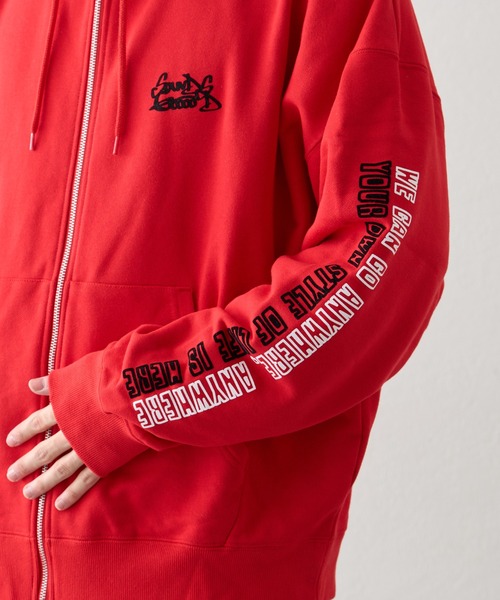 SOUNDSGOOOOD（サウンズグッド）の「【SOUNDS GOOOOD / サウンズグッド】アソートプリントZIPパーカー（パーカー・メンズ・レッド/ライトグレー・ONE SIZE）」の11枚目の写真