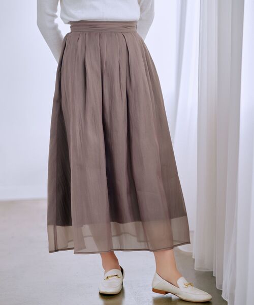 COHINA（コヒナ）の「シアーレイヤードタックスカート 【低身長・小柄女性】（スカート・レディース・ブラック/ブラウン/ホワイト・S-Regular/XS-Regular/S-Short/XS-Short）」の3枚目の写真