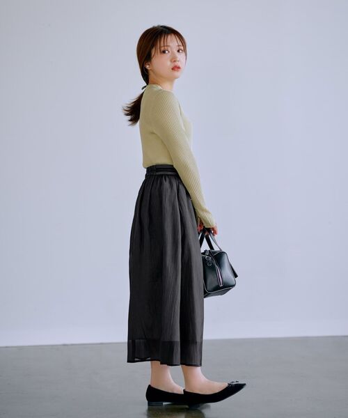 COHINA（コヒナ）の「シアーレイヤードタックスカート 【低身長・小柄女性】（スカート・レディース・ブラック/ブラウン/ホワイト・S-Regular/XS-Regular/S-Short/XS-Short）」の6枚目の写真