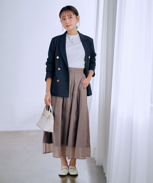 COHINA（コヒナ）の「シアーレイヤードタックスカート 【低身長・小柄女性】（スカート・レディース・ブラック/ブラウン/ホワイト・S-Regular/XS-Regular/S-Short/XS-Short）」の16枚目の写真