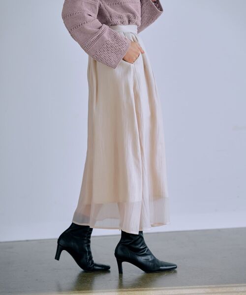 COHINA（コヒナ）の「シアーレイヤードタックスカート 【低身長・小柄女性】（スカート・レディース・ブラック/ブラウン/ホワイト・S-Regular/XS-Regular/S-Short/XS-Short）」の9枚目の写真