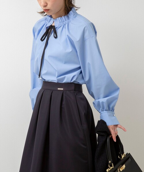 NOLLEY’S（ノーリーズ）の「フリル衿シャツ（シャツ/ブラウス・レディース・ホワイト/サックスブルー/オフホワイト・38）」の3枚目の写真