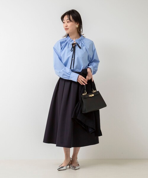 NOLLEY’S（ノーリーズ）の「フリル衿シャツ（シャツ/ブラウス・レディース・ホワイト/サックスブルー/オフホワイト・38）」の4枚目の写真