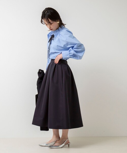 NOLLEY’S（ノーリーズ）の「フリル衿シャツ（シャツ/ブラウス・レディース・ホワイト/サックスブルー/オフホワイト・38）」の5枚目の写真