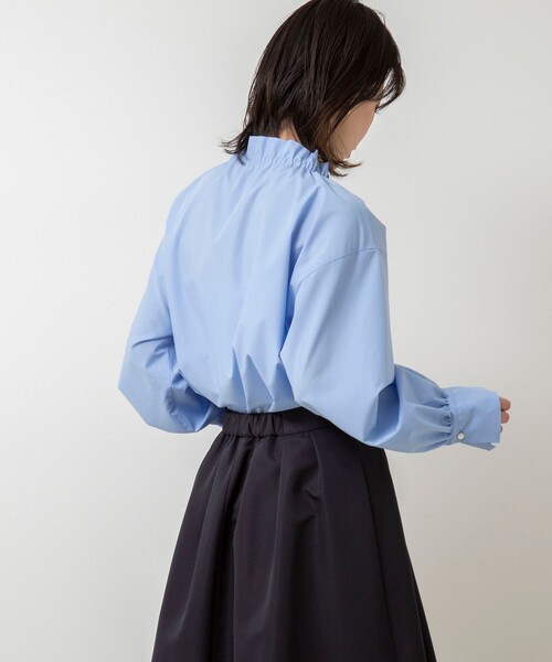 NOLLEY’S（ノーリーズ）の「フリル衿シャツ（シャツ/ブラウス・レディース・ホワイト/サックスブルー/オフホワイト・38）」の8枚目の写真