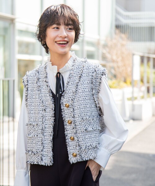 NOLLEY’S（ノーリーズ）の「フリル衿シャツ（シャツ/ブラウス・レディース・ホワイト/サックスブルー/オフホワイト・38）」の13枚目の写真