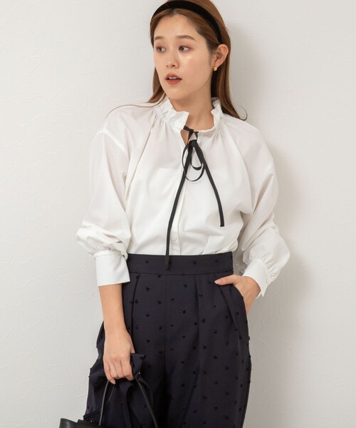 NOLLEY’S（ノーリーズ）の「フリル衿シャツ（シャツ/ブラウス・レディース・ホワイト/サックスブルー/オフホワイト・38）」の21枚目の写真