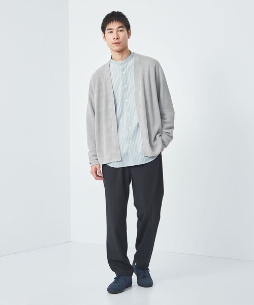 green label relaxing（グリーンレーベルリラクシング）の「リネン アゼ イージーカーディガン（カーディガン/ボレロ・メンズ・ライトグレー/ライラック/ブラック/ケリーグリーン・XL/L/M/S）」の12枚目の写真