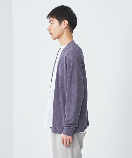 green label relaxing（グリーンレーベルリラクシング）の「リネン アゼ イージーカーディガン（カーディガン/ボレロ・メンズ・ライトグレー/ライラック/ブラック/ケリーグリーン・XL/L/M/S）」の20枚目の写真