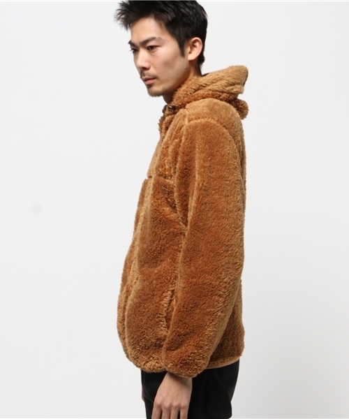 SEVENDAYS=SUNDAY（セブンデイズサンデイ）の「ボアフリース　長袖パイピングＺＩＰパーカー（カーディガン/ボレロ・メンズ・グレー/ネイビー/キャメル・SMALL/LARGE/MEDIUM）」の9枚目の写真