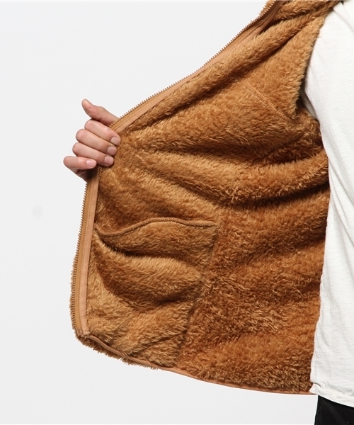 SEVENDAYS=SUNDAY（セブンデイズサンデイ）の「ボアフリース　長袖パイピングＺＩＰパーカー（カーディガン/ボレロ・メンズ・グレー/ネイビー/キャメル・SMALL/LARGE/MEDIUM）」の6枚目の写真