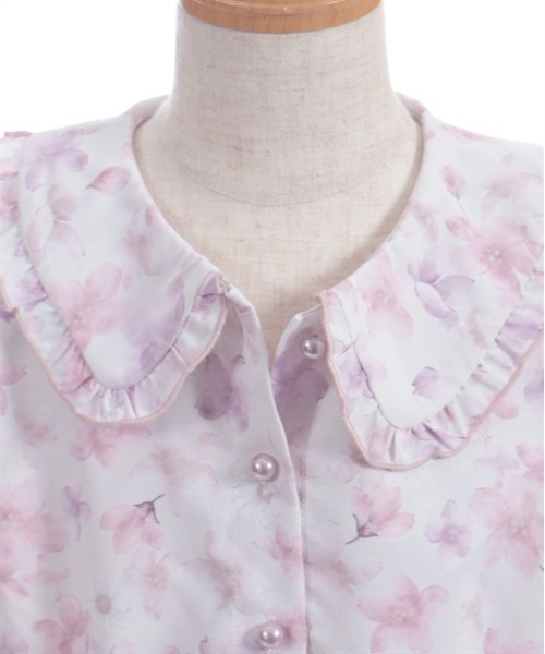 axes femme（アクシーズファム）の「サクラ柄シャツワンピース（ワンピース・キッズ・ピンク/キナリ・X-LARGE/LARGE/MEDIUM）」の13枚目の写真