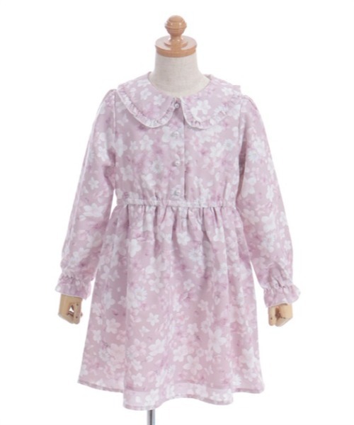 axes femme（アクシーズファム）の「サクラ柄シャツワンピース（ワンピース・キッズ・ピンク/キナリ・X-LARGE/LARGE/MEDIUM）」の7枚目の写真