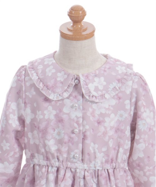 axes femme（アクシーズファム）の「サクラ柄シャツワンピース（ワンピース・キッズ・ピンク/キナリ・X-LARGE/LARGE/MEDIUM）」の10枚目の写真
