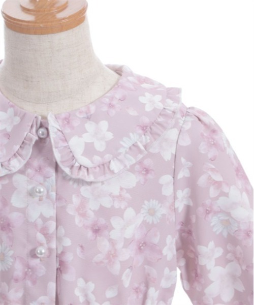 axes femme（アクシーズファム）の「サクラ柄シャツワンピース（ワンピース・キッズ・ピンク/キナリ・X-LARGE/LARGE/MEDIUM）」の12枚目の写真