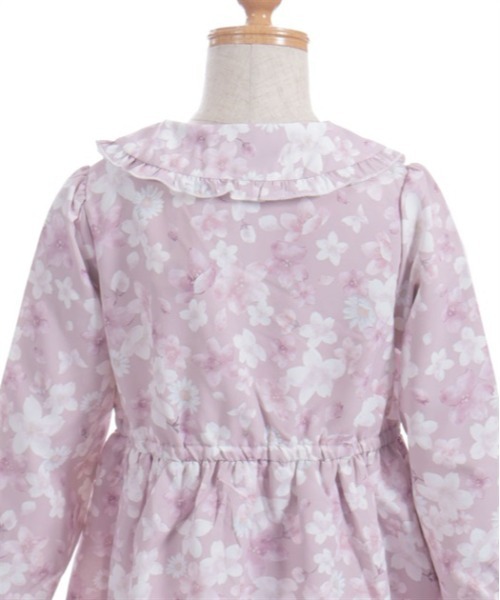 axes femme（アクシーズファム）の「サクラ柄シャツワンピース（ワンピース・キッズ・ピンク/キナリ・X-LARGE/LARGE/MEDIUM）」の3枚目の写真