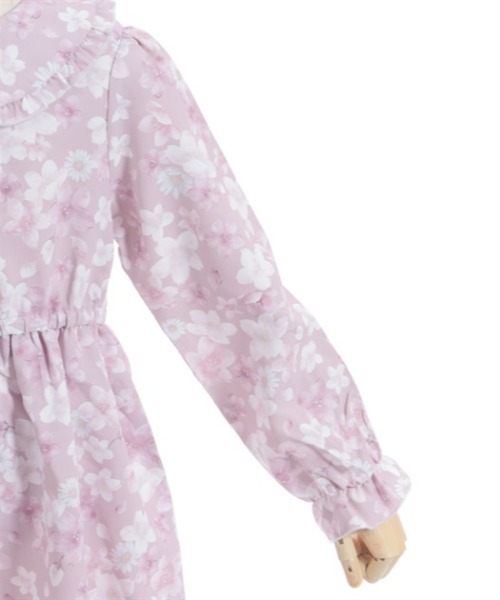 axes femme（アクシーズファム）の「サクラ柄シャツワンピース（ワンピース・キッズ・ピンク/キナリ・X-LARGE/LARGE/MEDIUM）」の5枚目の写真