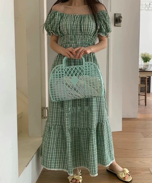 luv is true SHIRING OPS/総柄シャーリング ワンピース Te chichi ワンピース 「LIBERTY」シャーリングワンピース
