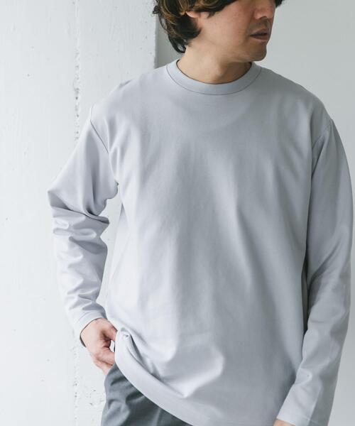 URBAN RESEARCH DOORS(アーバンリサーチドアーズ)の「『イージーケア』ポンチ ロングスリーブ Tシャツ(Tシャツ/カットソー・メンズ・ライトグレー/スミクロ/ホワイト・LARGE/MEDIUM)」の3枚目の写真