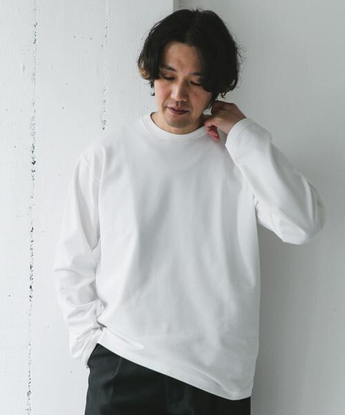 URBAN RESEARCH DOORS(アーバンリサーチドアーズ)の「『イージーケア』ポンチ ロングスリーブ Tシャツ(Tシャツ/カットソー・メンズ・ライトグレー/スミクロ/ホワイト・LARGE/MEDIUM)」の5枚目の写真