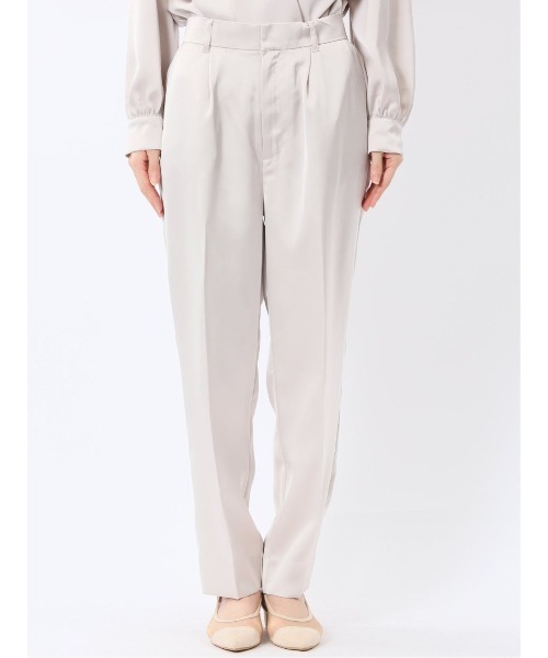 m.f.editorial（エムエフエディトリアル）の「【ハンドウォッシャブル】m.f.エディトリアル レディース 光沢サテン テーパードパンツ(セットアップ可能)（その他パンツ・レディース・ライトグレー/ネイビー・MEDIUM/LARGE）」の17枚目の写真