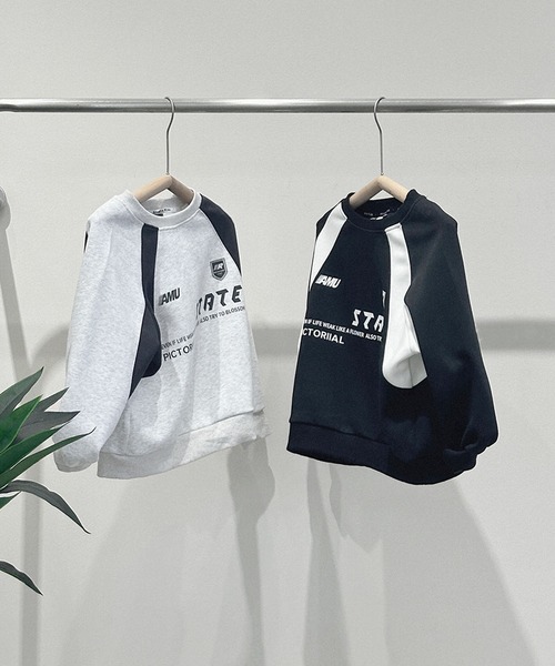 aimoha（アイモハ）の「【aimoha-KIDS-】カラーブロックプリントスウェット（スウェット・キッズ・ブラック/グレー・150/160/110/120/130/140）」の13枚目の写真