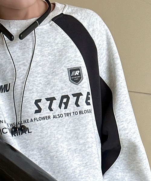 aimoha（アイモハ）の「【aimoha-KIDS-】カラーブロックプリントスウェット（スウェット・キッズ・ブラック/グレー・150/160/110/120/130/140）」の11枚目の写真