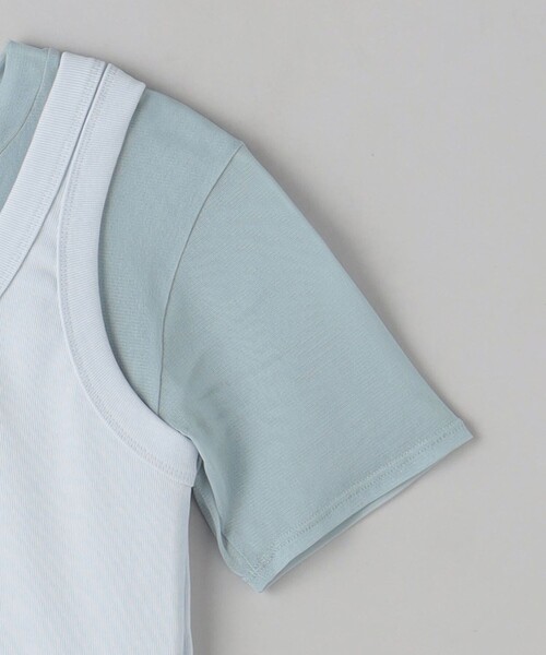 JANE SMITH / JOHN SMITH（ジェーンスミスジョンスミス）の「＜JANE SMITH＞ショートスリーブ＆タンク レイヤード プルオーバー（Tシャツ/カットソー・レディース・ブラック/ライトブルー・38）」の6枚目の写真