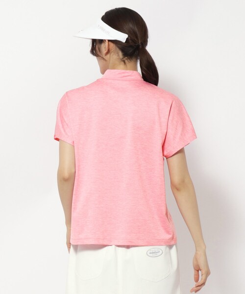 adabat(アダバット)の「UVカット/吸水速乾 クールコアモックネックT(Tシャツ/カットソー・レディース・ピンク系/ネイビー・42/40/38/36)」の3枚目の写真