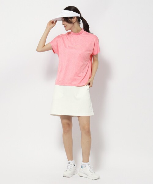 adabat(アダバット)の「UVカット/吸水速乾 クールコアモックネックT(Tシャツ/カットソー・レディース・ピンク系/ネイビー・42/40/38/36)」の4枚目の写真