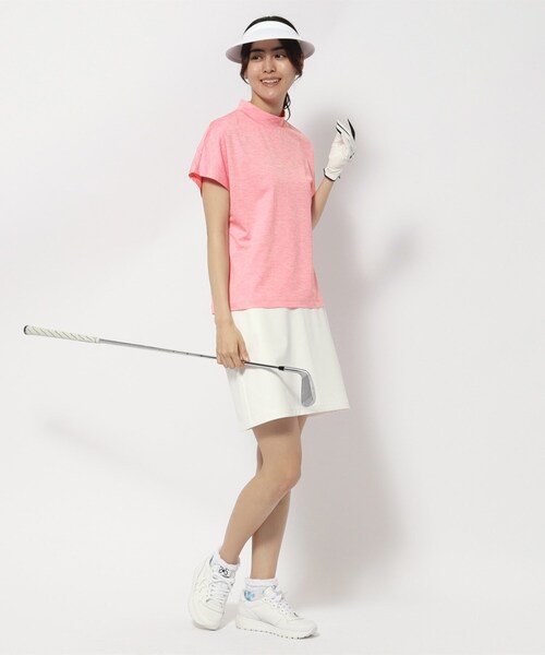 adabat(アダバット)の「UVカット/吸水速乾 クールコアモックネックT(Tシャツ/カットソー・レディース・ピンク系/ネイビー・42/40/38/36)」の5枚目の写真